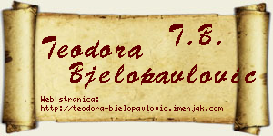 Teodora Bjelopavlović vizit kartica